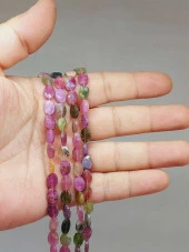 Turmalin Taşı Karışık Renkler Şekilli Dizi 8*2.5mm (51204) thumbnail 1