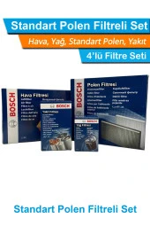 VW Jetta 1.6 TDI Dizel Bosch Filtre Bakım Seti 2009-2010 Hava+Yağ+Yakıt+Standart-Polen - 1