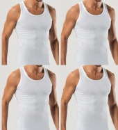 4 Adet Erkek Slim Fit Dar Kalıp Likralı Penye Sporcu Atleti(Rambo Atleti) - 5