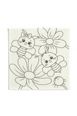 dudu ahşap OKUL - Aile Etkinliği-2'li Tuval Boyama Seti. 20x20 Cm Uv Baskı 6 Akrilik Boya 1 Fırça-model-24 - 2