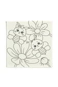 dudu ahşap OKUL - Aile Etkinliği-2'li Tuval Boyama Seti. 20x20 Cm Uv Baskı 6 Akrilik Boya 1 Fırça-model-25 - 2