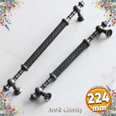 Ladin Eskitme Antik Gümüş Metal 224 mm Mobilya Mutfak Çekmece Dolap Dolabı Kulpu Kulbu Kulpları - 1