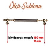 Ladin Eskitme Antik Sarı Metal 160 mm Mobilya Mutfak Çekmece Dolap Dolabı Kulpu Kulbu Kulpları - 2