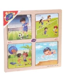 Playwood Ahşap Eğitici 4 lü Puzzle Spor Dalları Ony345 - 1