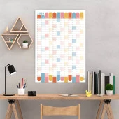 2025 Yıllık Planlayıcı Duvar Takvimi, Renkli 2025 Takvim, Okul Takvimi, Minimalist Tasarım - 1