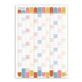 2025 Yıllık Planlayıcı Duvar Takvimi, Renkli 2025 Takvim, Okul Takvimi, Minimalist Tasarım - 2