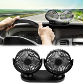 Coofbe Çift Başlıklı Torpido Üzeri Araç Vantilatör Fan Soğutucu Masaüstü Vantilatör Araç Kliması Vantilatör - 1