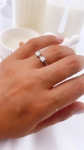 925 Ayar Kadın Gümüş (Silver) Yüzük - 1