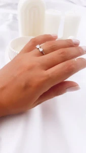 925 Ayar Kadın Gümüş (Silver) Yüzük - 2