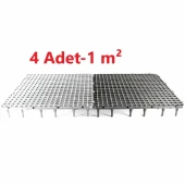 Tavuk ve Kanatlı Kümes Taban Izgarası 49x49 cm-Gri-4 Adet - 1
