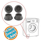 Çamaşır Makinesi KurutmaTitreşim Gürültü Önleyici Yükseltici Ayak Denge Ayağı Kaydırmaz Stoper Gri 4 ADET - 1