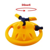Su Tabancası Fıskiyesi Tablalı Hareketli 3 Kollu Dönerli Bahçe Çim Sulama Aparatı Plastik DY6013 - 3