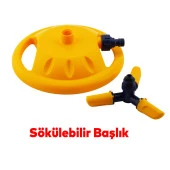 Su Tabancası Fıskiyesi Tablalı Hareketli 3 Kollu Dönerli Bahçe Çim Sulama Aparatı Plastik DY6013 - 5