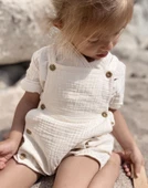 nb1077 Naturaborn GOTS Organik Sertifikalı Müslin Şortlu Bebek Tulum - 11