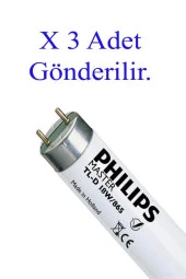 Philips Master TL-D 18W/865 T8 Floresan Armatür Beyaz  3 Adet Floresan Lamba - 1