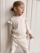Naturaborn GOTS Organik Sertifikalı Kız Bebek Fırfırlı Tayt&Body Takım - 4