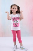 Kız Çocuk Şortlu Fitilli Kapri Tayt Kompak T-Shirt Alt Üst Takım (1kj6JPse3g) - 1