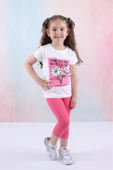 Kız Çocuk Şortlu Fitilli Kapri Tayt Kompak T-Shirt Alt Üst Takım (1kj6JPse3g) - 10