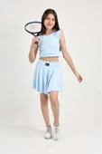 Şort Etekli Crop Body Sıfır Kol Sporcu Takım (RYBYisv5pf) - 2