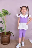 Kız Çocuk Yakalı  %100 Pamuk Kaprili Yumuşacık 2'li Takım (6G9SXwR83VFfc) - 5