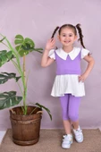 Kız Çocuk Yakalı  %100 Pamuk Kaprili Yumuşacık 2'li Takım (6G9SXwR83VFfc) - 6