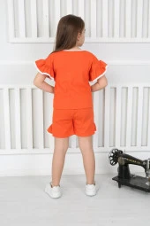 Çiçek Aksesuarlı Yazlık Şortlu Kız Çocuk Takım (StuWFpcDwBWfD) - 6