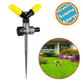 Kazıklı Toprağa Gömmeli Fiskiye Hareketli 2 Kollu Su Fıskiyesi Bahçe Çim Sulama Aparatı Plastik Sağlam - 1