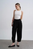 Perry Kadın Siyah Keten Pantolon 50976 thumbnail 3
