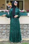 Pırıl Zümrüt Yeşili Elbise - 6
