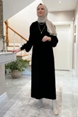 Ecem Siyah Triko Elbise - 3