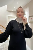 Ecem Siyah Triko Elbise - 7