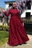 Dilek Bordo Elbise - 1