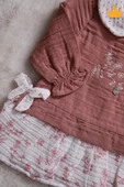 Babydola Müslin Kız Bebek Bayramlık Uzun Kollu Elbise 15178 - 10
