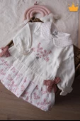 Babydola Müslin Kız Bebek Bayramlık Uzun Kollu Elbise 15178 - 1