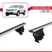 Nissan Qashqai / Dualis (J11) Pre-Facelift 2014-2017 Arası ile uyumlu ACE-4 Ara Atkı Tavan Barı GRİ - 4