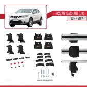 Nissan Qashqai / Dualis (J11) Pre-Facelift 2014-2017 Arası ile uyumlu ACE-4 Ara Atkı Tavan Barı GRİ - 5