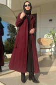 Asmin Kaşe Kaban Bordo - 6