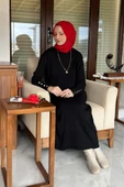 İnci Plise Etekli Triko Takım Siyah - 2
