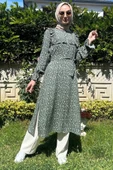Dilruba Yeşil Çiçekli Tunik - 6