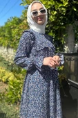 Dilruba Mavi Çiçekli Tunik - 8