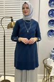 Bilge İndigo Triko Tunik - 6