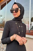 Siyah Örme Basic Tunik - 5