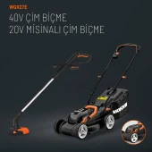 WORX WG927E 40Volt 2.0Ah. Li-ion 34cm Profesyonel Şarjlı Çim Biçme + WG157E.9 20Volt Misinalı Çim ve Kenar Kesme - 2