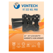 VONTECH VT-322 HCL PRO 22" - 42" LCD/LED TV - FULL HAREKETLİ TV ASKI APARATI - 1