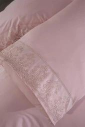 Fransız Dantelli Leyla Çeyizlik Nevresim Takımı Pudra thumbnail 2