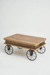 kolexonline Luna Akıllı Sehpa, Çalışma Masası, Yemek Masası, Yer Sofrası, Tekerli Çam Renk - 1