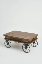 kolexonline Luna Akıllı Sehpa, Çalışma Masası, Yemek Masası, Yer Sofrası, Tekerli Ceviz Renk thumbnail 1