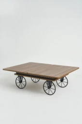 kolexonline Luna Akıllı Sehpa, Çalışma Masası, Yemek Masası, Yer Sofrası, Tekerli Ceviz Renk thumbnail 2