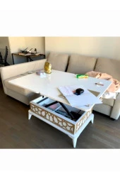 kolexonline Rosa Orta Sehpa Çekmeceli Akıllı Masa Beyaz Sehpa Beyaz Orta Sehpa Beyaz Renk thumbnail 5