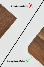 kolexonline Luna Akıllı Sehpa, Çalışma Masası, Yemek Masası, Yer Sofrası, Tekerli Ceviz Renk thumbnail 5